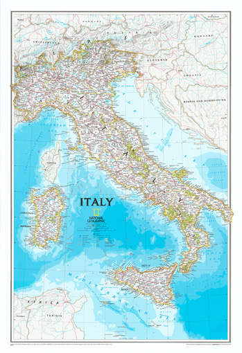 Nástěnná mapa Itálie 


