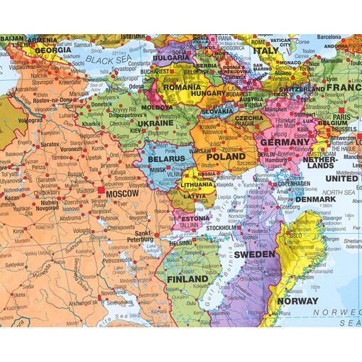 Politická nástěnná mapa světa Upside down
