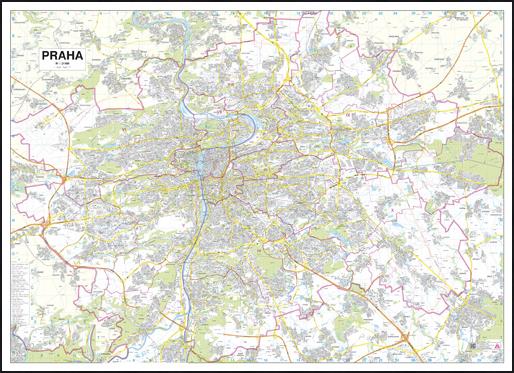 Nástěnná mapa Praha