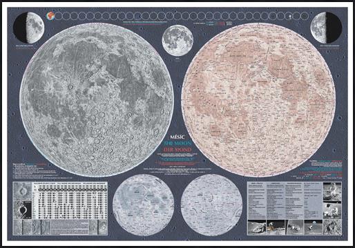 Nástěnná mapa Měsíce