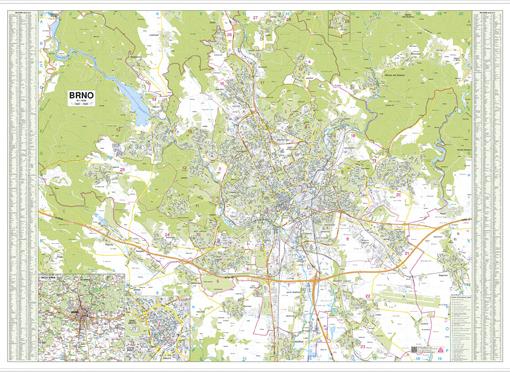Nástěnná mapa Brno - 2.jakost