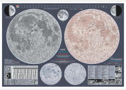 Nástěnná mapa Měsíce
