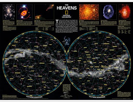 Nástěnná mapa hvězdné oblohy The Heavens