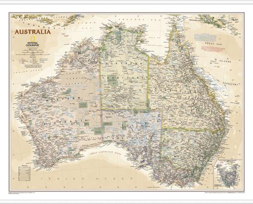 Politická nástěnná mapa Austrálie NG