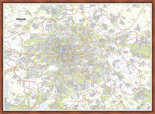 Nástěnná mapa Praha velká