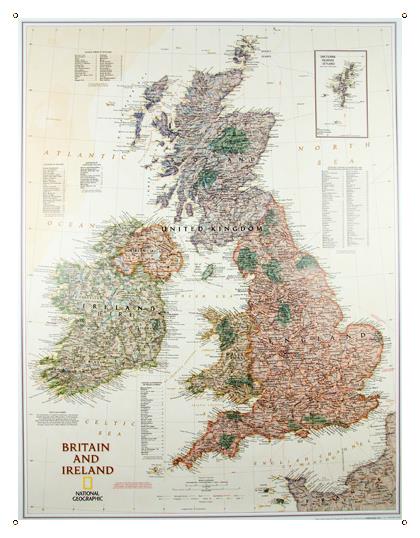 Nástěnná mapa Británie a Irska
