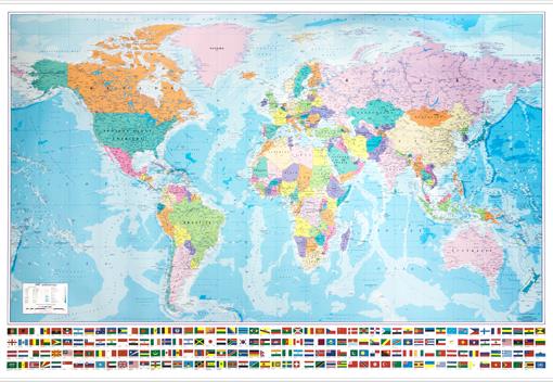 Politická nástěnná mapa světa v češtině EX15