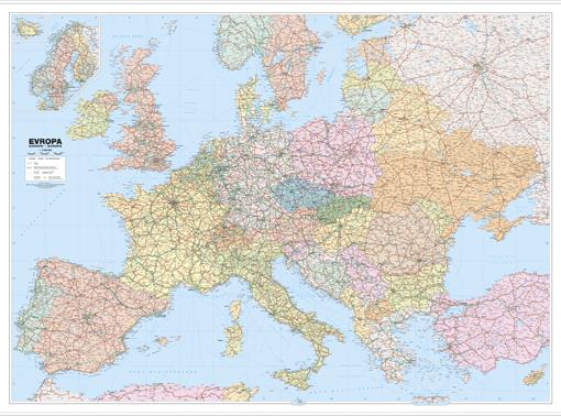 Silniční nástěnná mapa Evropy PF2600