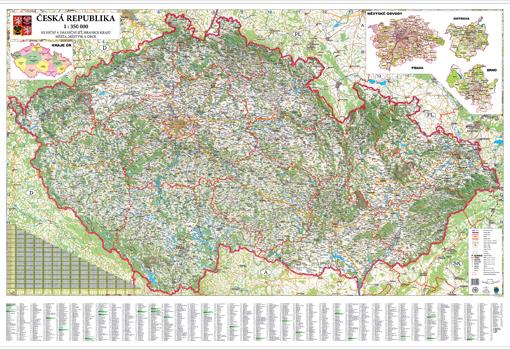 Silniční nástěnná mapa ČR EX350