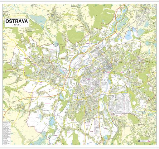 Nástěnná mapa Ostrava