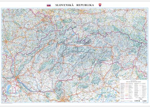 Silniční nástěnná mapa Slovenska LA400
