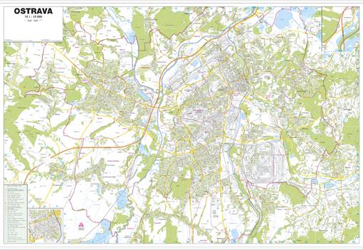 Nástěnná mapa Ostrava