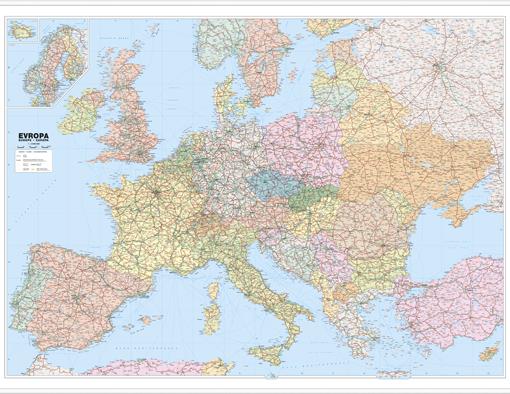 Silniční nástěnná mapa Evropy PF3600