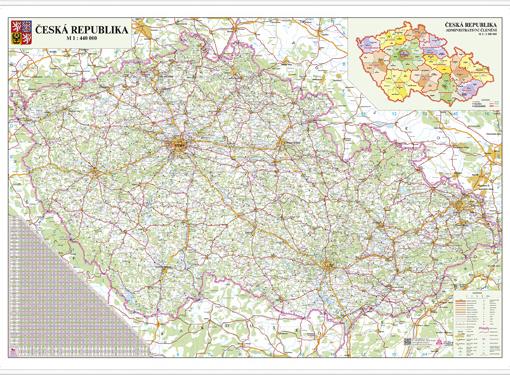 Silniční nástěnná mapa ČR PF440