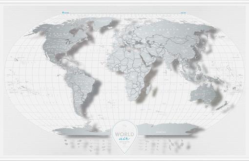 Stírací mapa světa Travel Map Air World