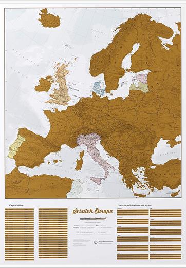 Stírací mapa Evropy CE