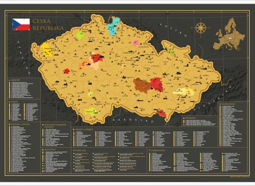 Stírací mapa Česká republika TR