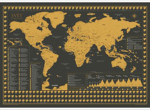 Stírací mapa světa v češtině TR
