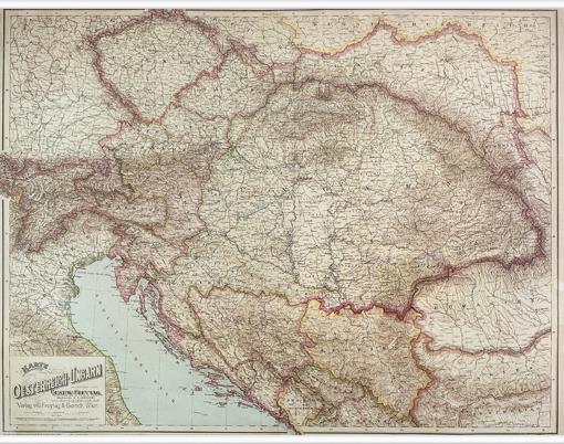 Historická nástěnná mapa RAKOUSKO-UHERSKA