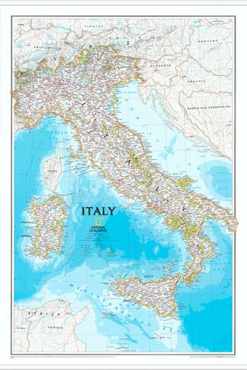Nástěnná mapa Itálie