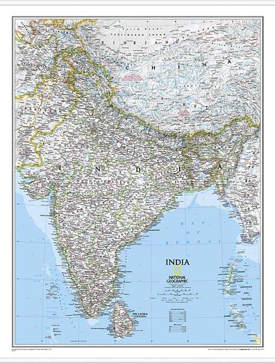 Nástěnná mapa Indie