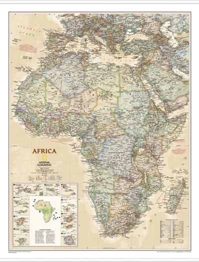 Politická nástěnná mapa Afriky NG