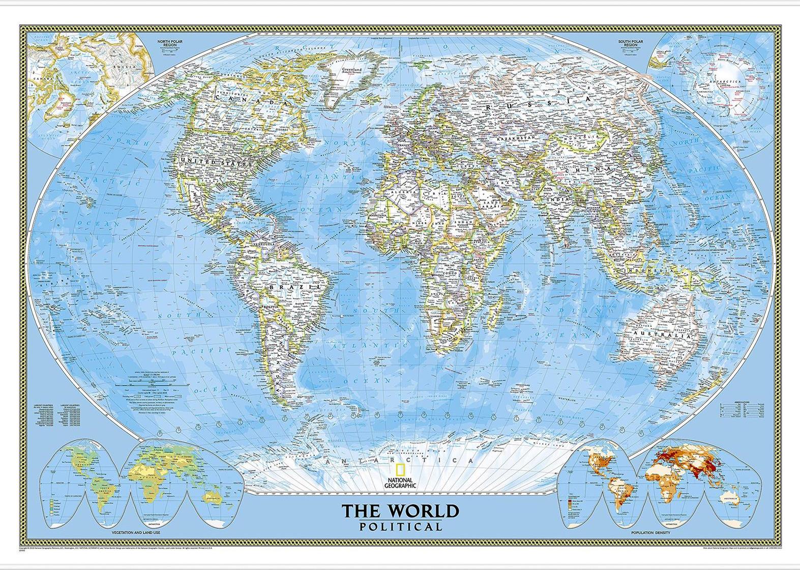 Politická nástěnná mapa světa NG - 2. jakost