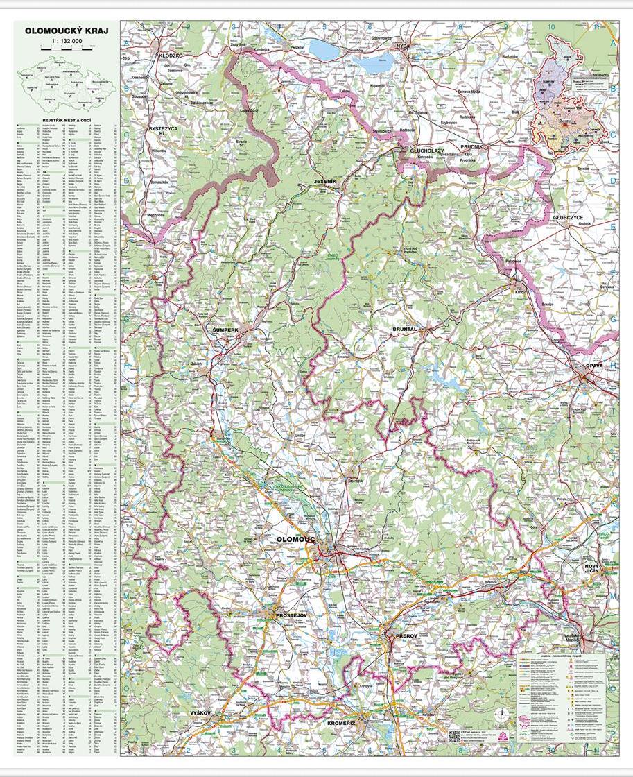 Nástěnná mapa Olomoucký kraj (PF)