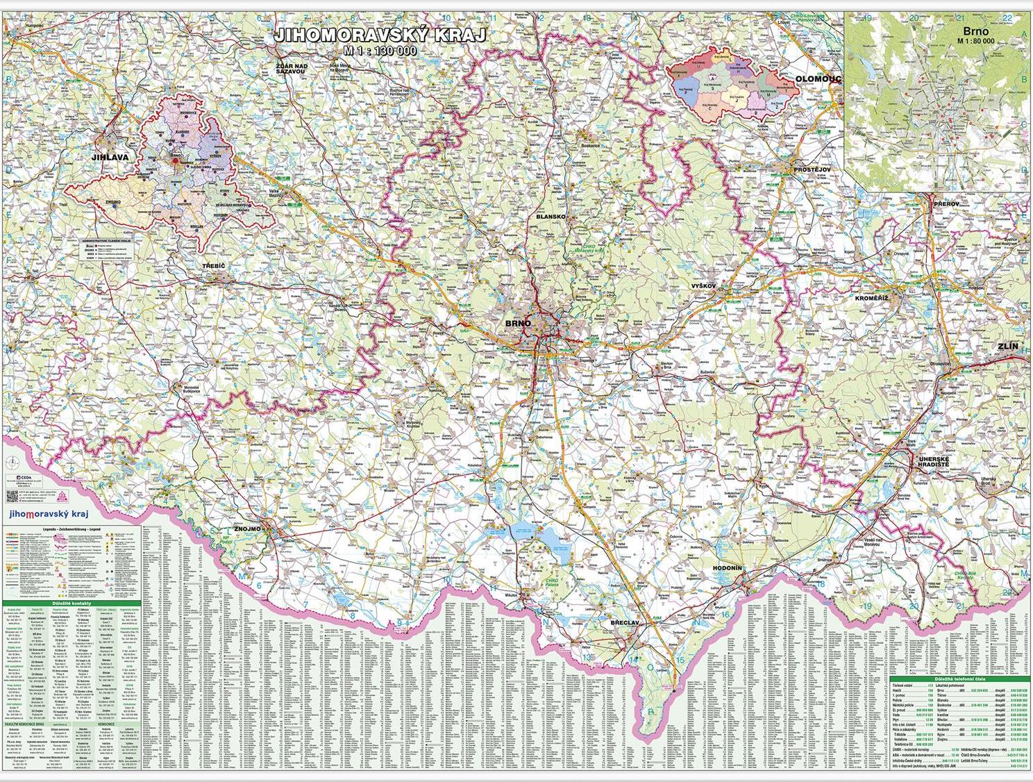 Nástěnná mapa Jihomoravský kraj PF130