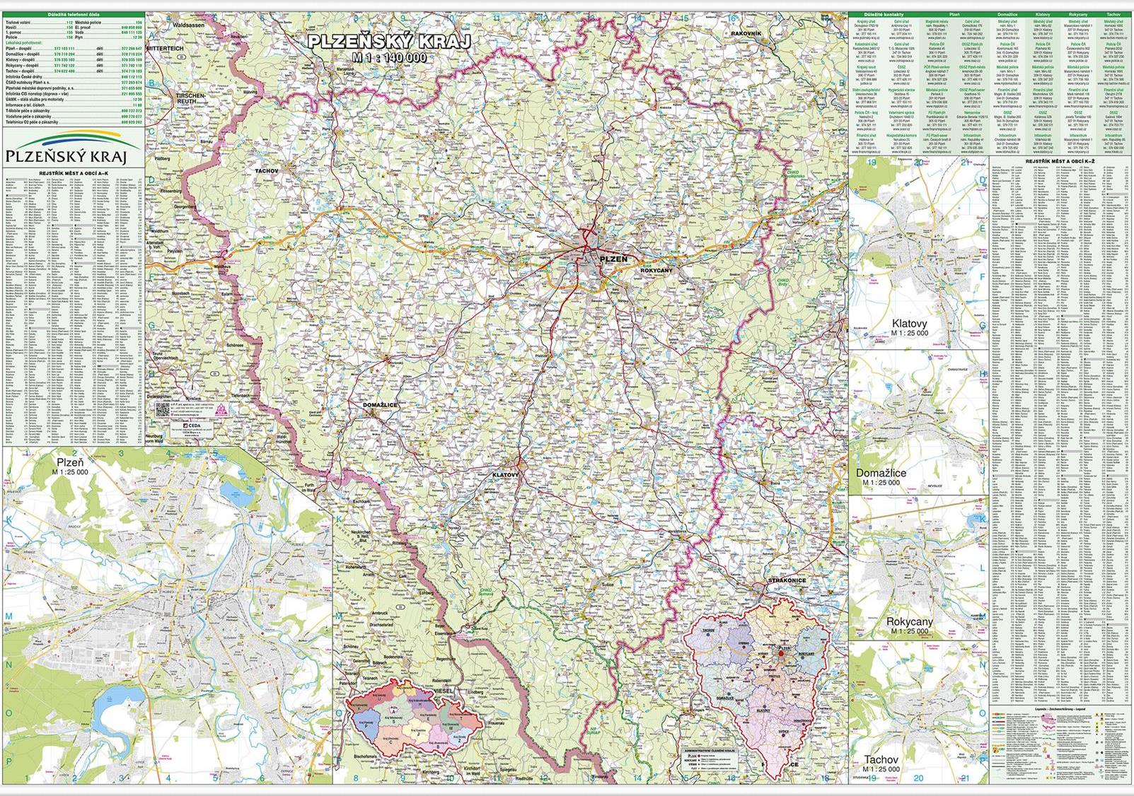 Nástěnná mapa Plzeňský kraj PF140/18