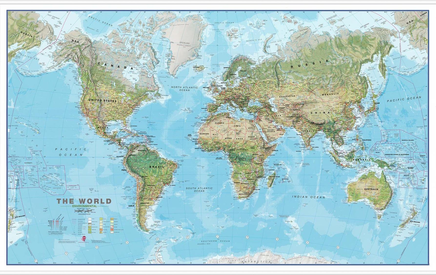 Zeměpisná nástěnná mapa světa CE30