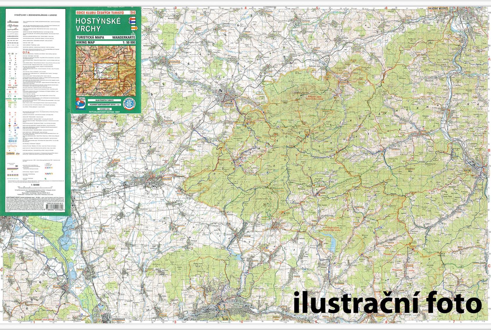 Nástěnná mapa Slovácko - Bílé Karpaty - turistická (92)