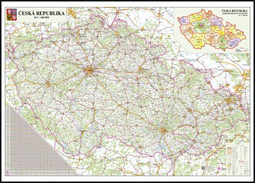 Silniční nástěnná mapa ČR PF440