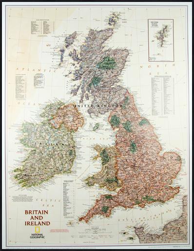 Nástěnná mapa Británie a Irska NG