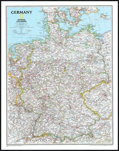 Nástěnná mapa Německa