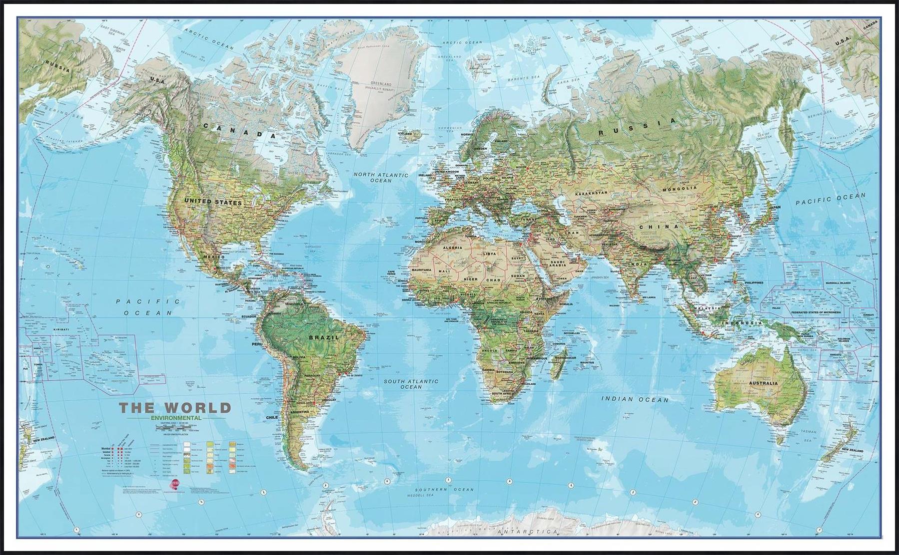 Zeměpisná nástěnná mapa světa CE30