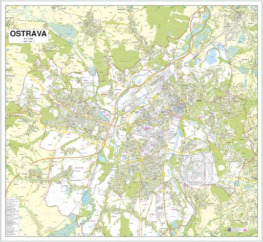 Nástěnná mapa Ostrava