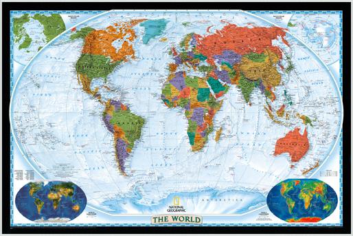 Politická nástěnná mapa světa Decorative NG36