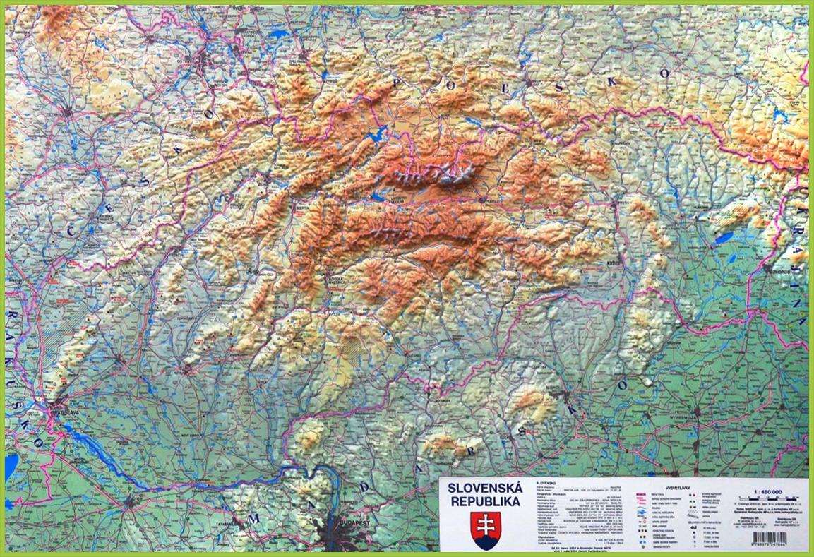 Plastická mapa Slovensko