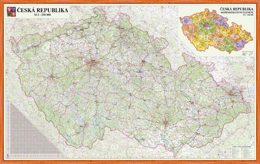 Silniční nástěnná mapa ČR PF250