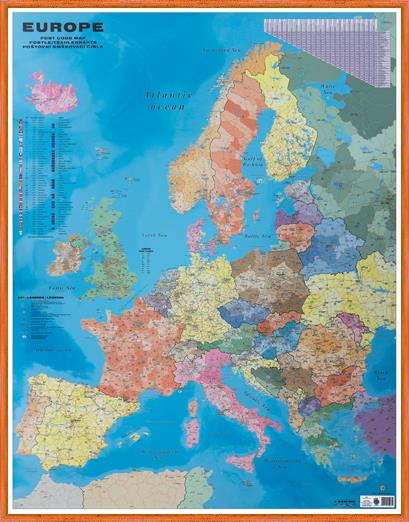 Spediční nástěnná mapa PSČ Evropy EX2640