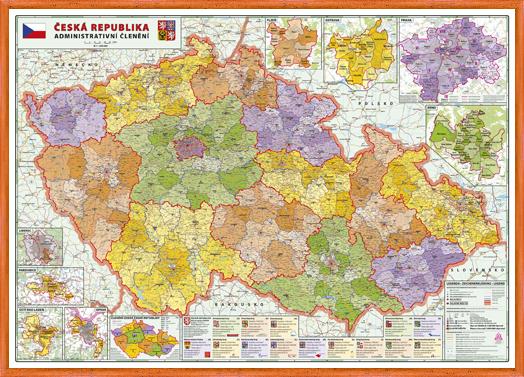 Administrativní nástěnná mapa krajů ČR PF320