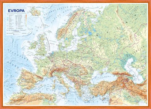 Zeměpisná nástěnná mapa Evropy v češtině EX4500