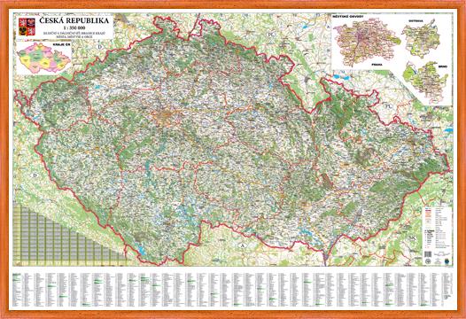 Silniční nástěnná mapa ČR EX350