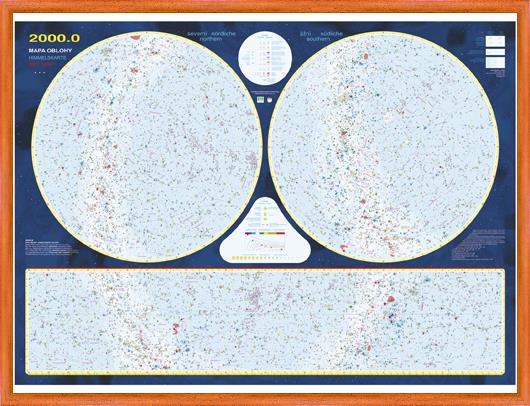 Nástěnná mapa hvězdné oblohy