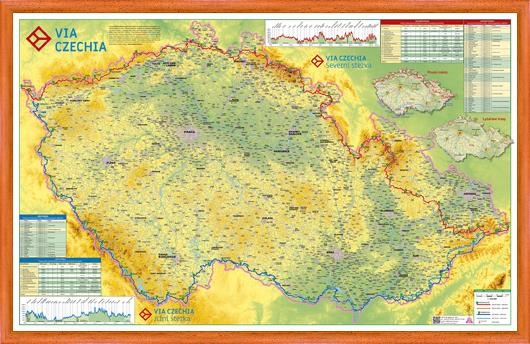 Zeměpisná mapa ČR Via Czechia – dvě stezky