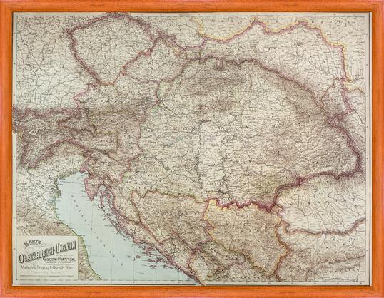 Historická nástěnná mapa RAKOUSKO-UHERSKA