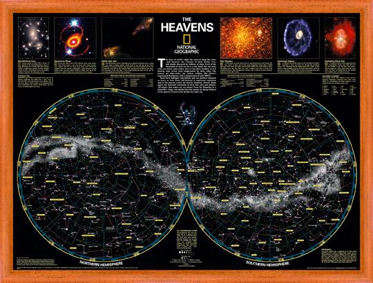 Nástěnná mapa hvězdné oblohy The Heavens