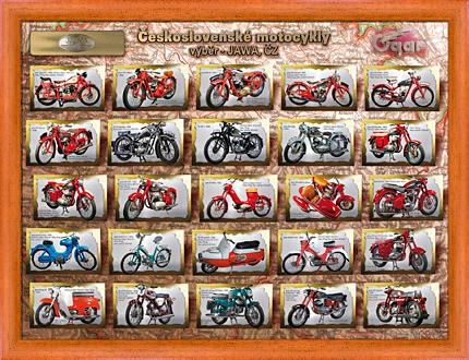 Poster Československé motocykly; výběr – Jawa, ČZ