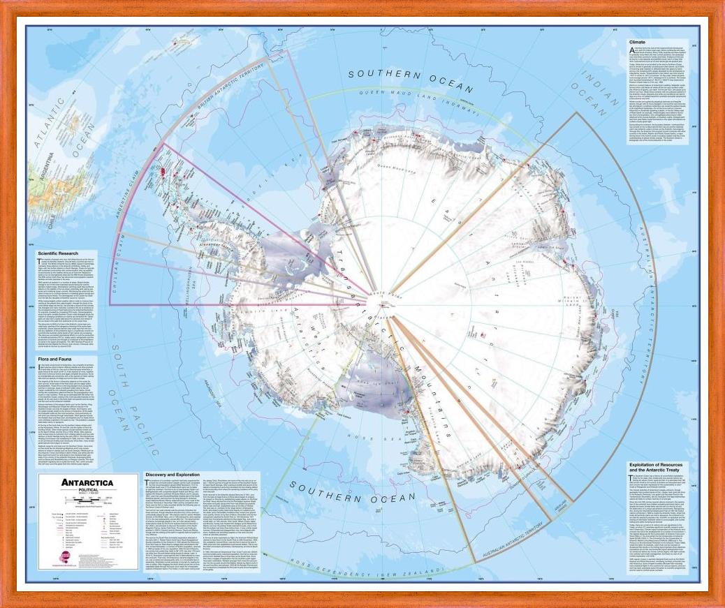 Nástěnná mapa Antarktidy


